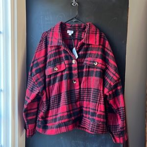 Lularoe Buffalo Plaid shirt jacket size 3x ♥️🖤♥️🖤